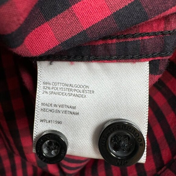 Red Black Gingham Short Sleeve Button Down Stretch Shirt Men’s XL - Picture 6 of 9